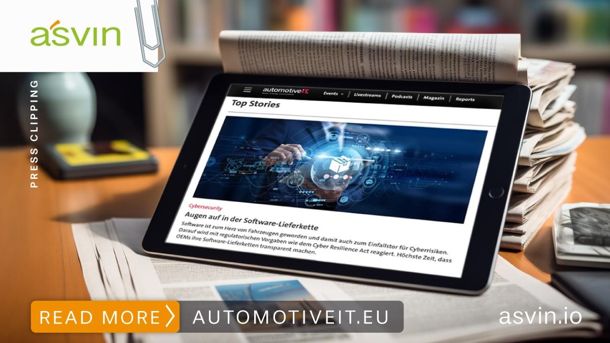 SBOM - Article in AutomotiveIT with Mirko Ross