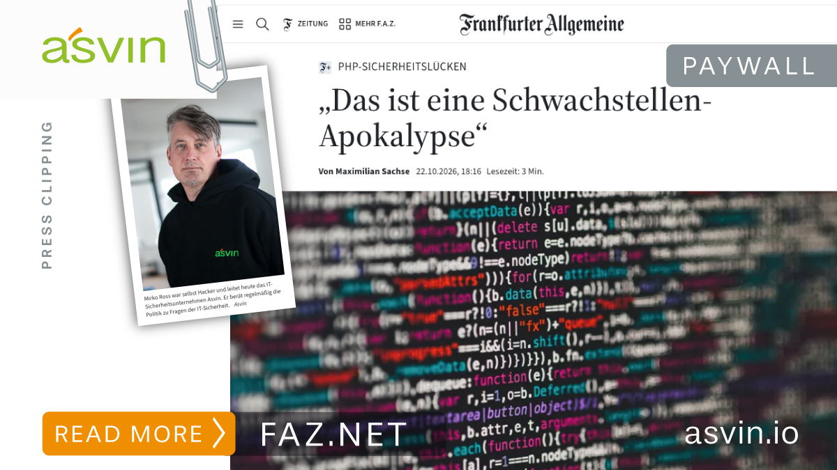 F.A.Z. spoke with Mirko Ross about the consequences of the PHP security vulnerability