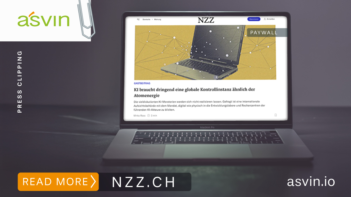 AI needs a global watchdog - Mirko Ross in NZZ 