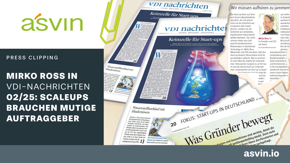 VDI Nachrichten Presse Clipping Startups in DE