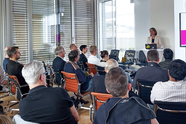 A cybersecurity lecture is being delivered to an audience